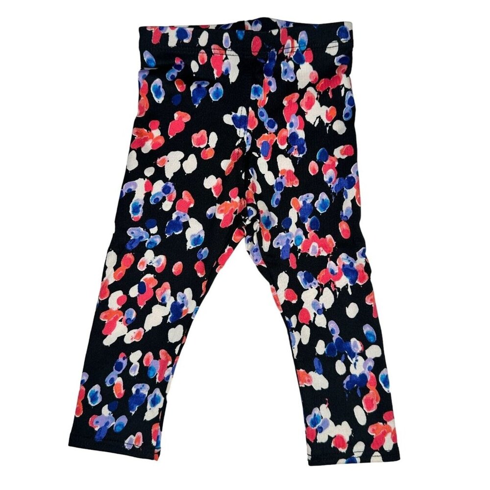 Dot Dot Smile Baby Black Red White Blue Splotches Leggings Size 6/12M